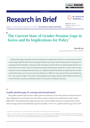 The Current State of Gender Pension Gaps in Korea and Its Implications for Policy